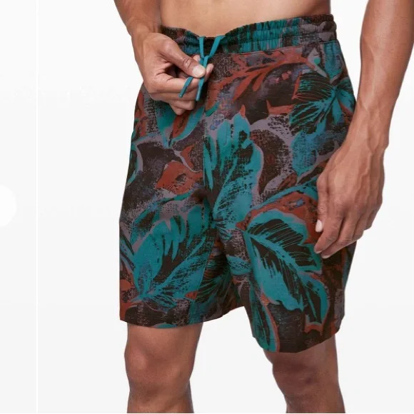 Lululemon Pace Breaker Short 9" *Linerless Tropical Shadow Shark Teal Multi Med - Picture 9 of 15